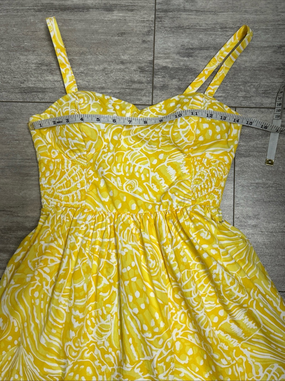 Lilly Pulitzer Christine Dress Sz 2 Yellow Sunglow Fit & Flare Mini W/Pockets - Picture 12 of 13